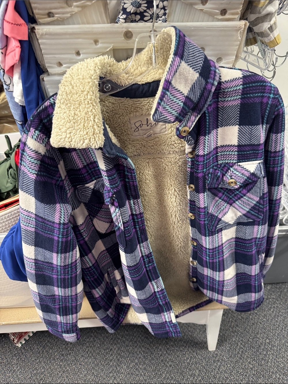 Soho threads plaid shacket S // 061731